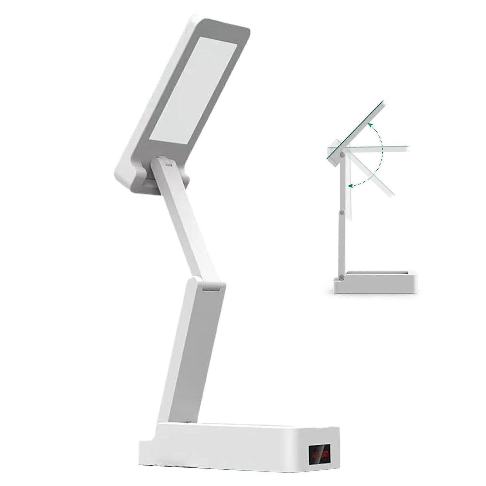 Tischlampe Table Lamp Small Folding Desk Lamp 3 Brightness Levels, Rechargeable With Clock, For Home, Kids Room, Outdoor