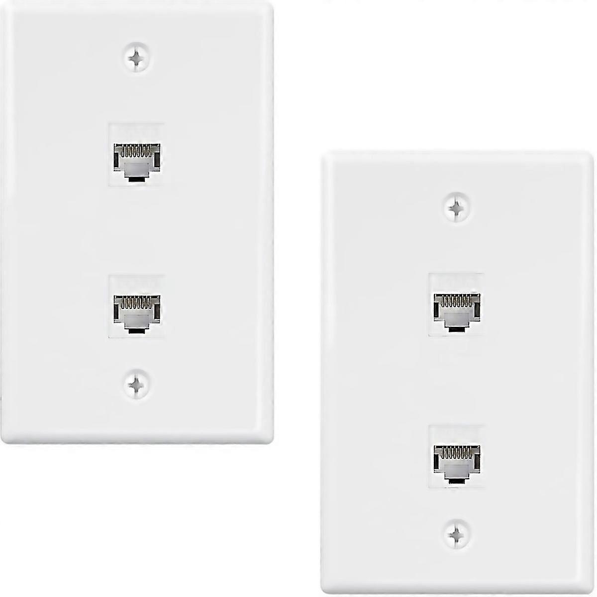 Für 2er Pack 2 Port Ethernet Wandplatte Cat6 Buchse auf Buchse Wandbuchse RJ45 Keystone Inline Koppler Wand