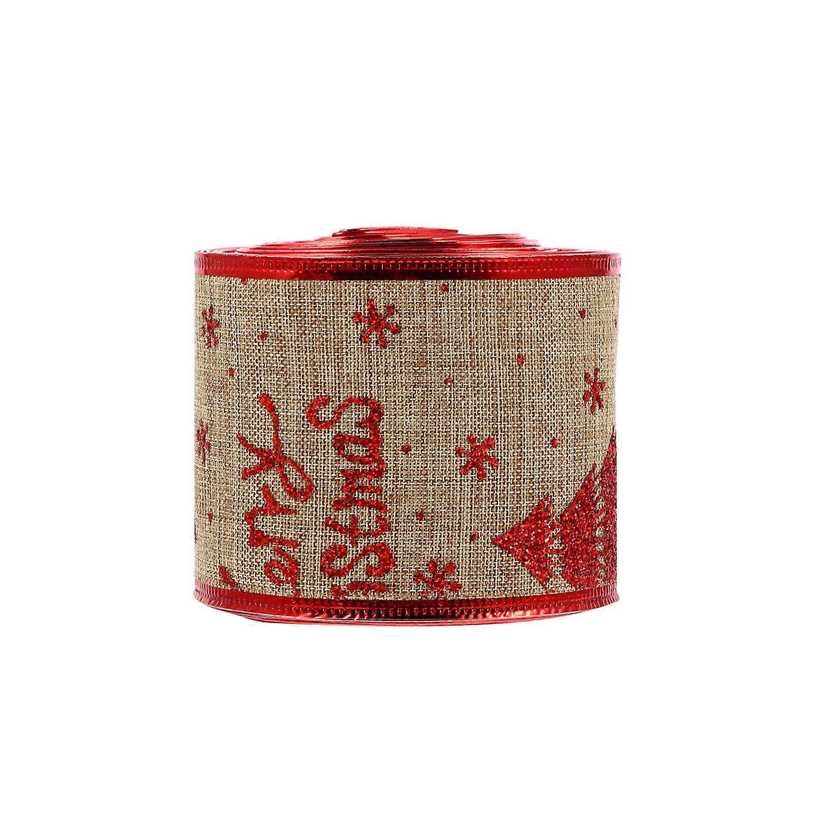 Natural Burlap Ribbon Designed For Craft Projects And Holiday Decoration 910x6cm Red 1 Roll/10 Yards
