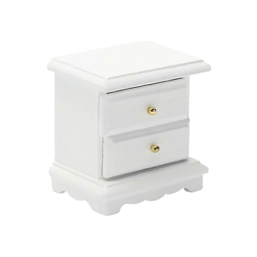 White Mini House Nightstand Model for Decoration Craft Toolkit with and Delicate