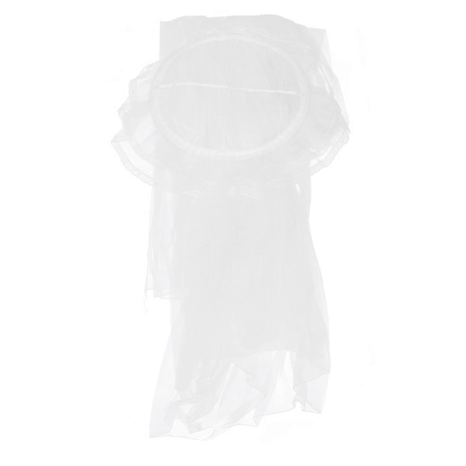Decorative Hanging Bed Net 960X240CM White Double Dome Style For Bedroom 1 Set