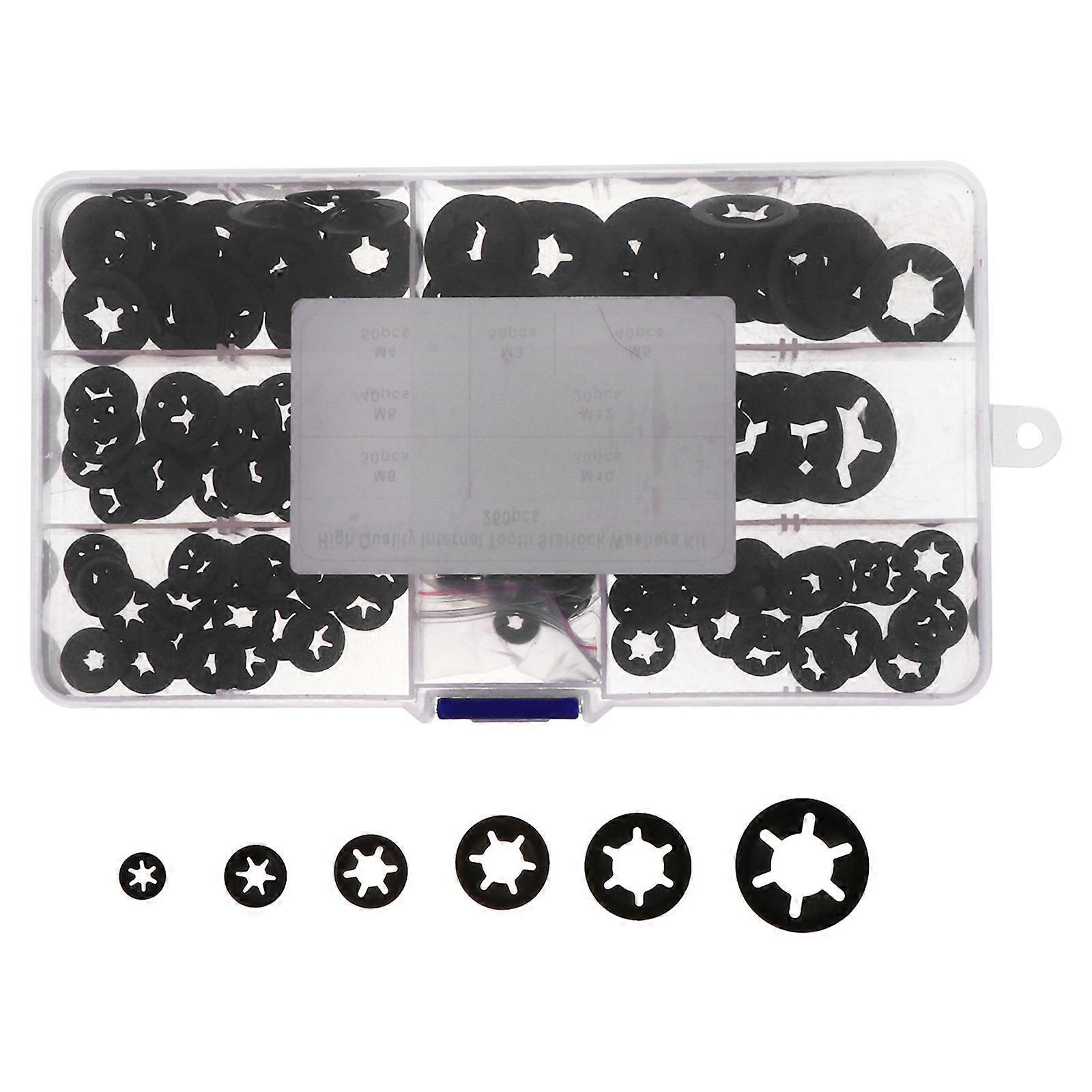 Plum-blossom Shaped Locking Washers 1 Set Retaining Clamps For Everyday Repairing Work Black Fixing Machine Parts