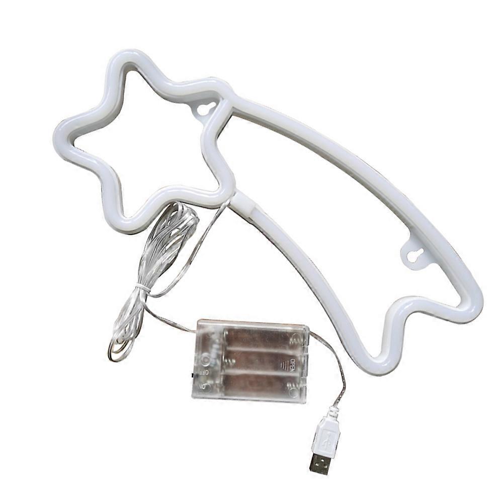Creative White Neon Lamp for Room Lighting LED Hanging Light Portable Style 1Pc