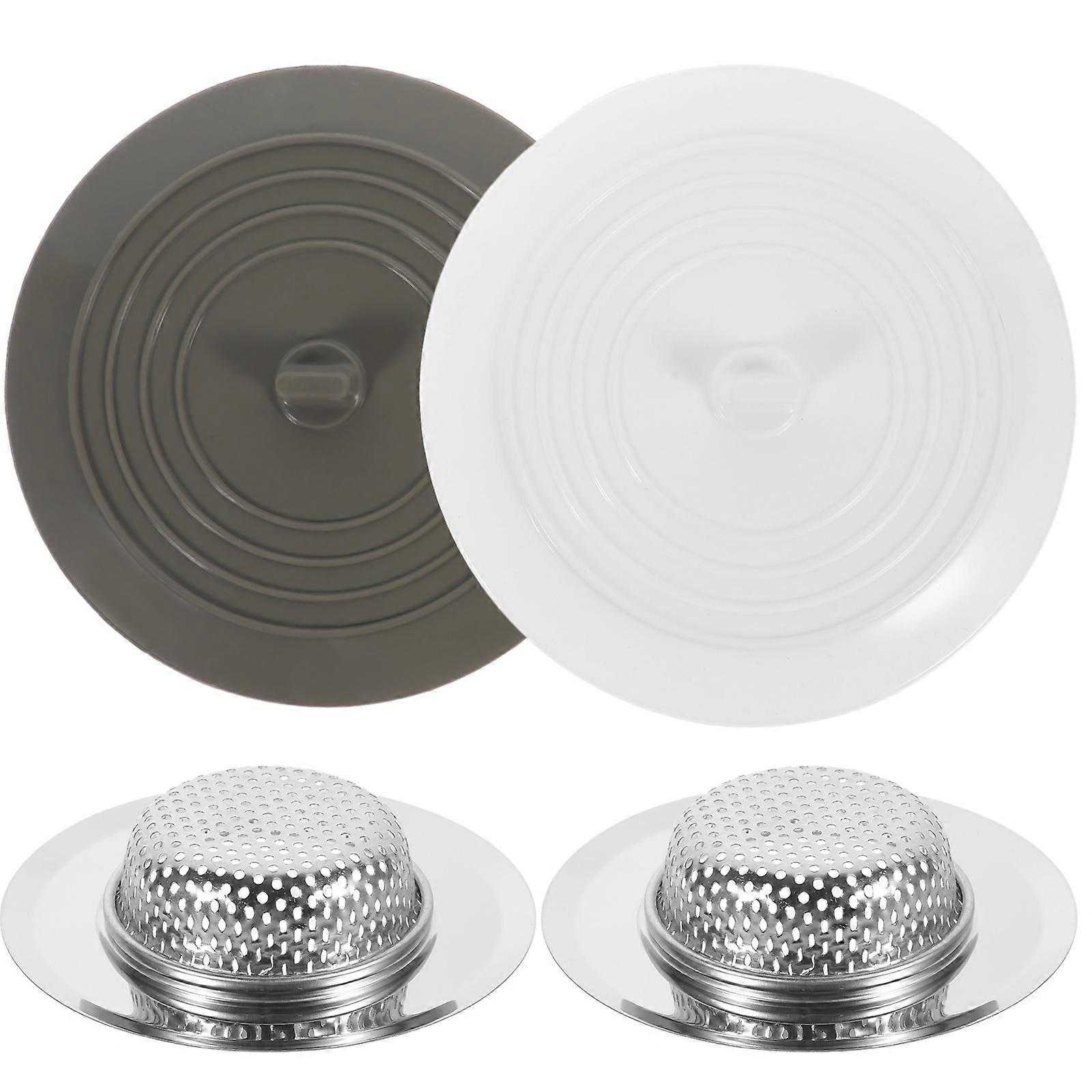 Round Sink Hair Catchers Designed For Kitchen Sink And Shower Drain With Easy Installation Features Made Of Silicone 2 Sets