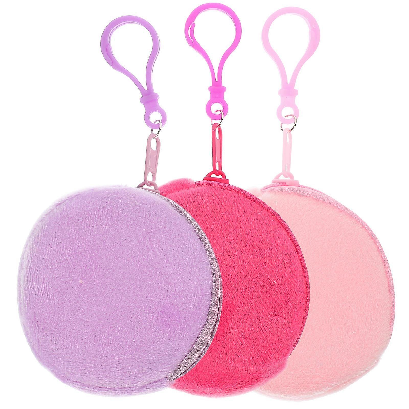 Plush Coin Purse for Women with Zipper Closure Ideal for Storing Coins Keys and Earphones 3pcs
