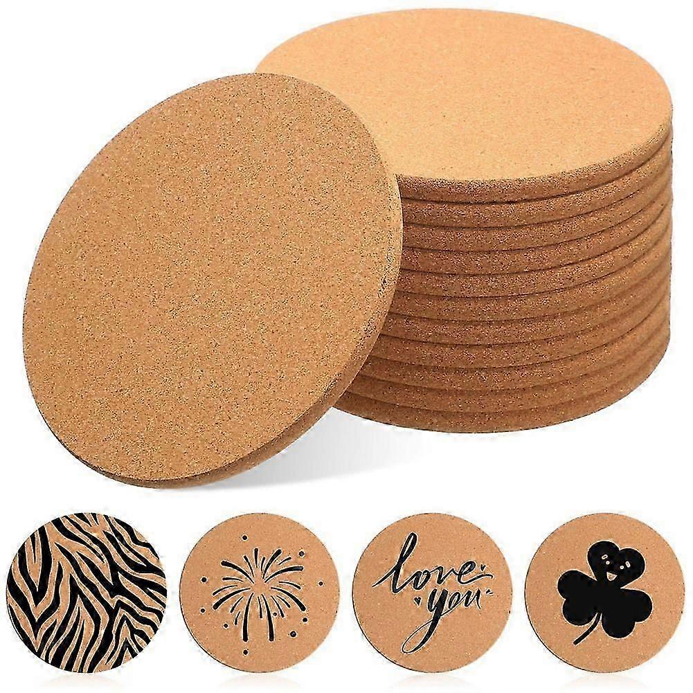 12PCS 6 Inch Round Cork Coasters 0.3 Inch Thick for Drinks Table