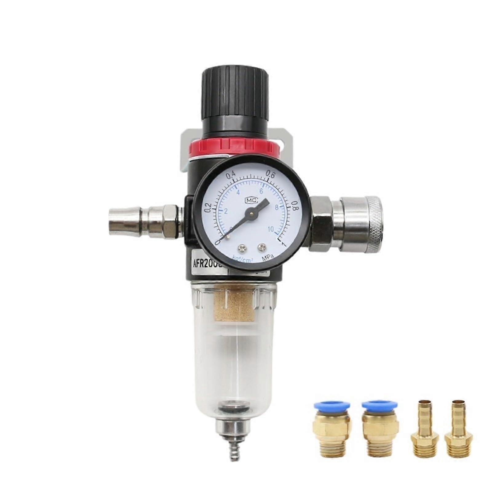 AFR-2000 Pneumatic Filter Air Treatment Unit with Pressure Regulator, Oil Water Separator, Copper Core, AFR-SMPM20 Gauge