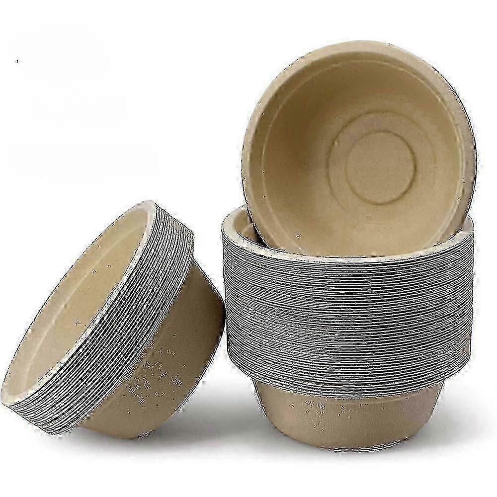 50 Pcs Biodegradable Disposable Soup Bowls Paper Bowls For Hot Soups Fruit Salad Containers