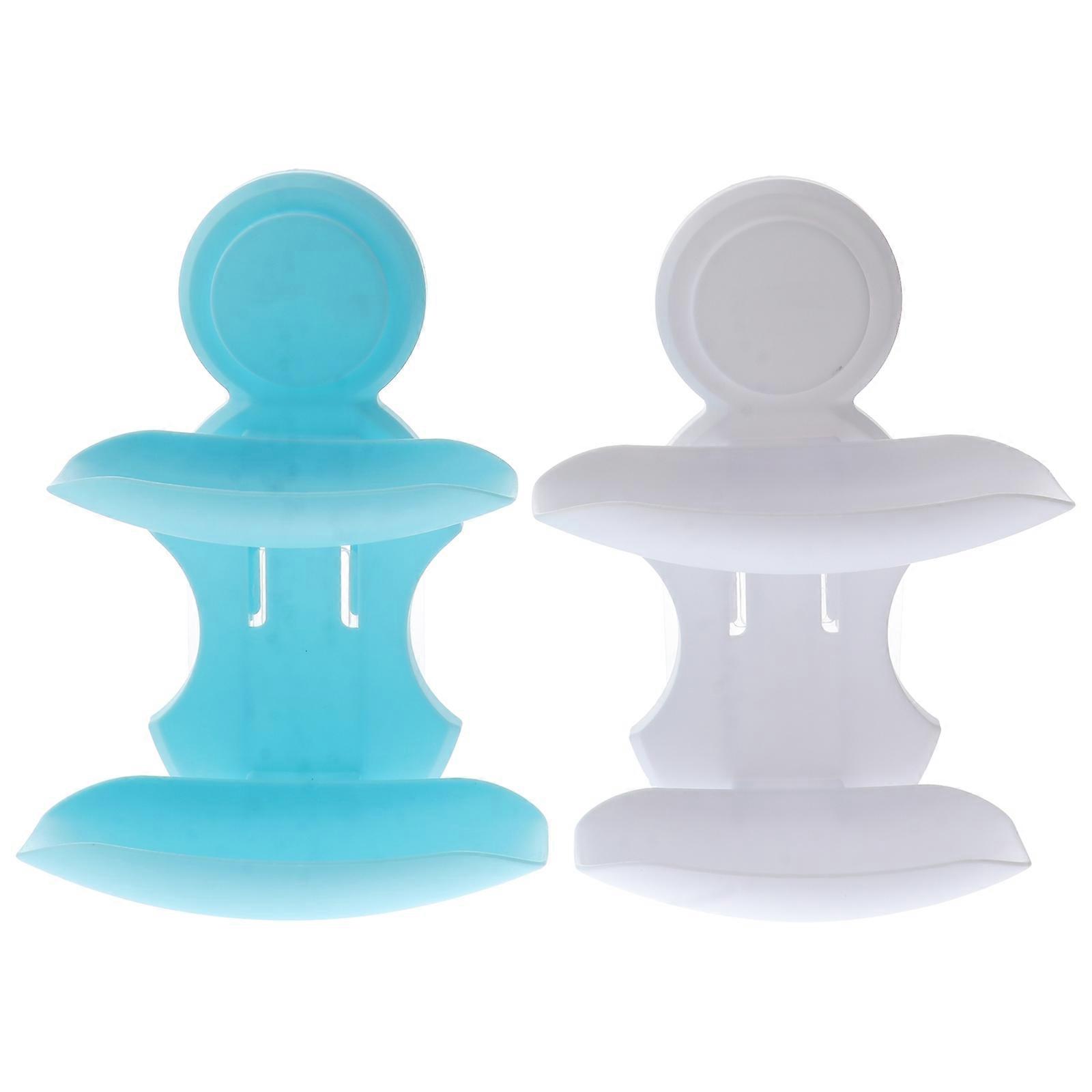 2 Pcs Soap Drainage Shelf Double Layers Soap Rack For Bathroom Occasion With Nail Free Installation Assorted Color