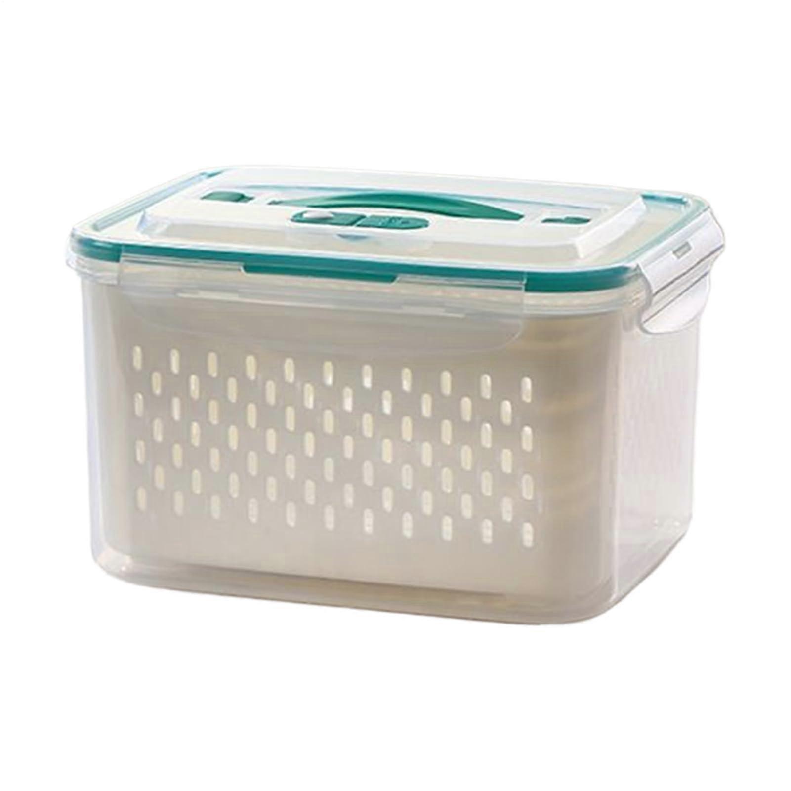 Refrigerator Storage Container With Drain, Food-Grade, Divided Compartments, Meal Prep