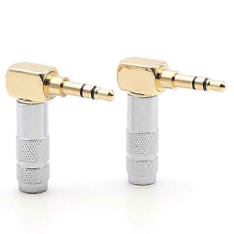 3.5mm L Shape Gold Plated Audio Connector with 90 Degree Angle - Silver Plated Audio Plug for Audio Devices