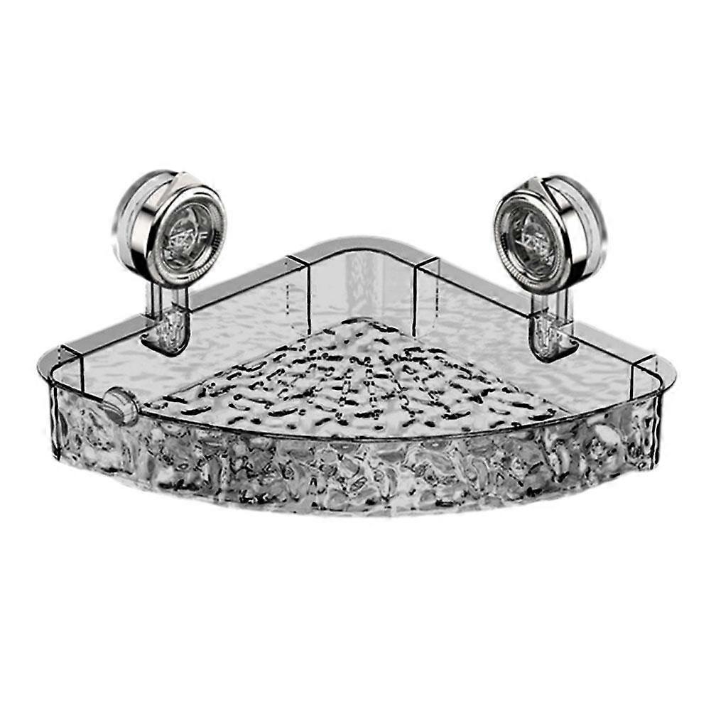 Bathroom Corner Wall Suction Cup Rack Shower Shelf Organiser Soap Holder