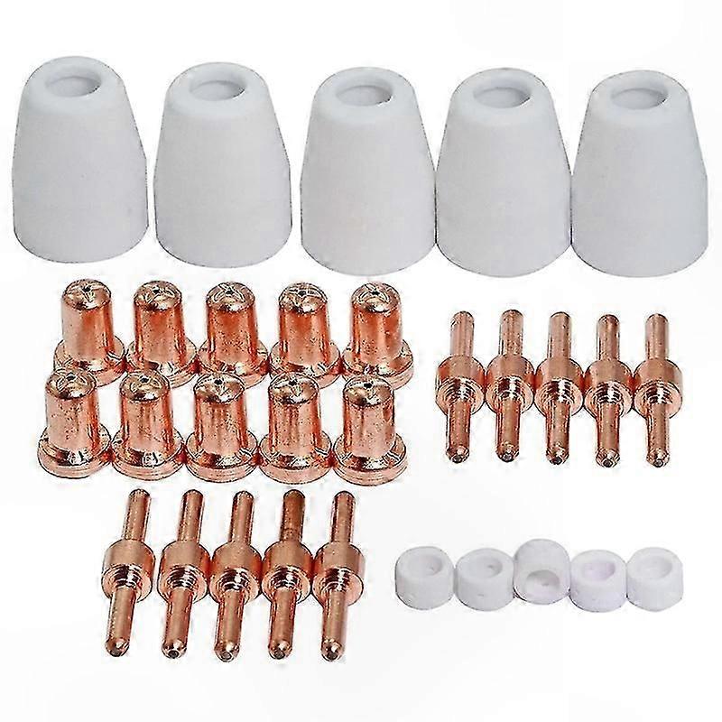 Plasma Cutter Torch Consumables Kit - 30 Pieces Extended Nozzle & Electrode Set for PT-31 LG-40 Models