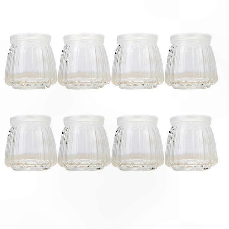 Set of 8 Glass Jars for Yogurt Storage