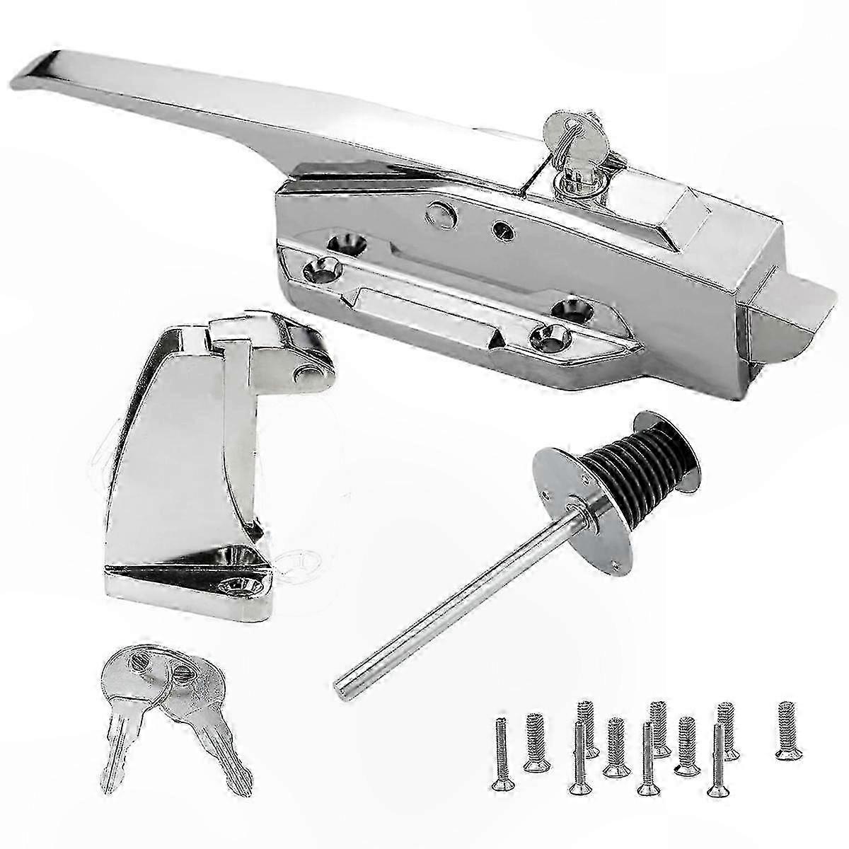 Heavy Duty Freezer Door Latch with Key for Walk-in Coolers and FreezersSilver SZRH A-D