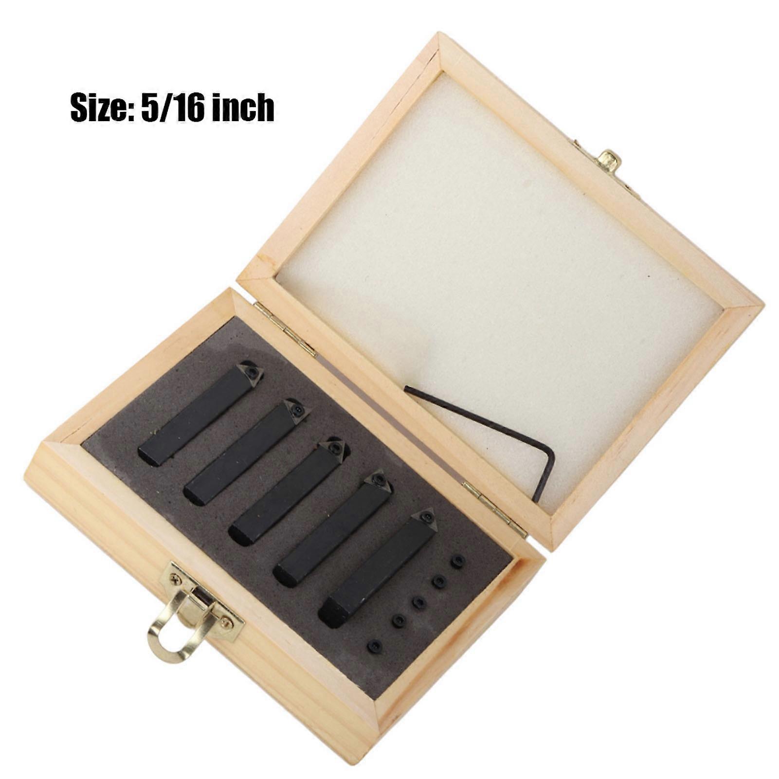 5PC Carbide Turning Tool Set 5/16" for Cutting Boring Chamfering