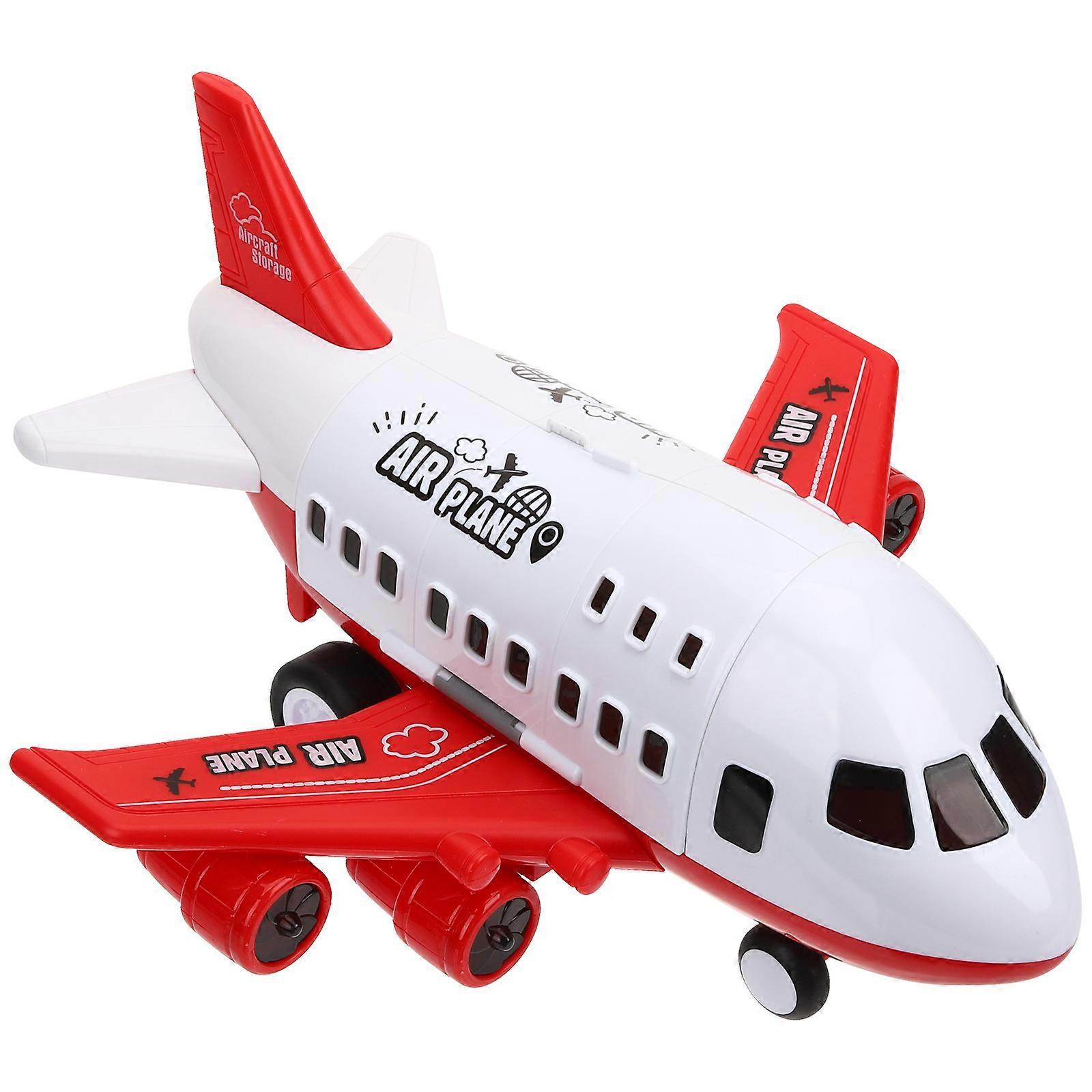 Pull Back Plane Toy Toy for Toddlers Red Plastic Hand-Eye Coordination Improvement Toy 1Set