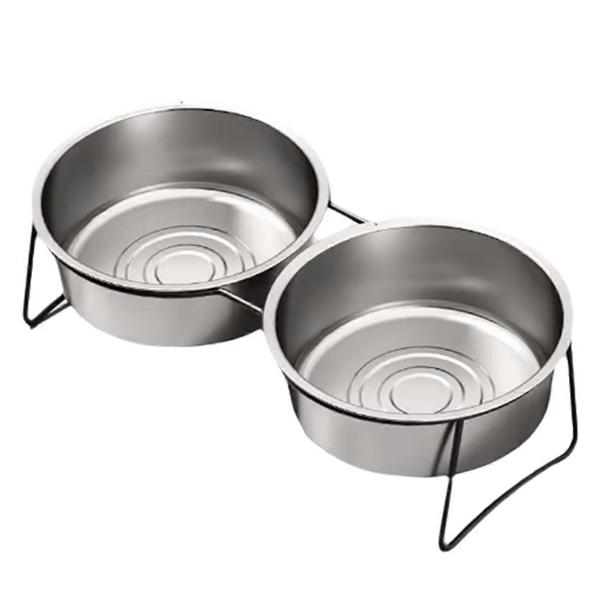 Large Stainless Steel Dog Bowl with Thickened Stand B