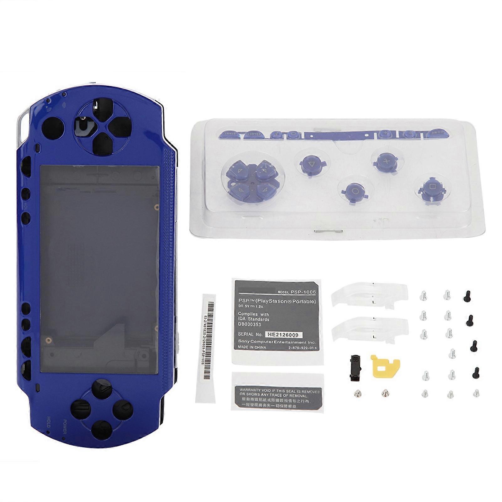 Blue Replacement Case Cover Full Shell Housing Set with Buttons Kit for PSP 1000 Console Durable Protective Housing