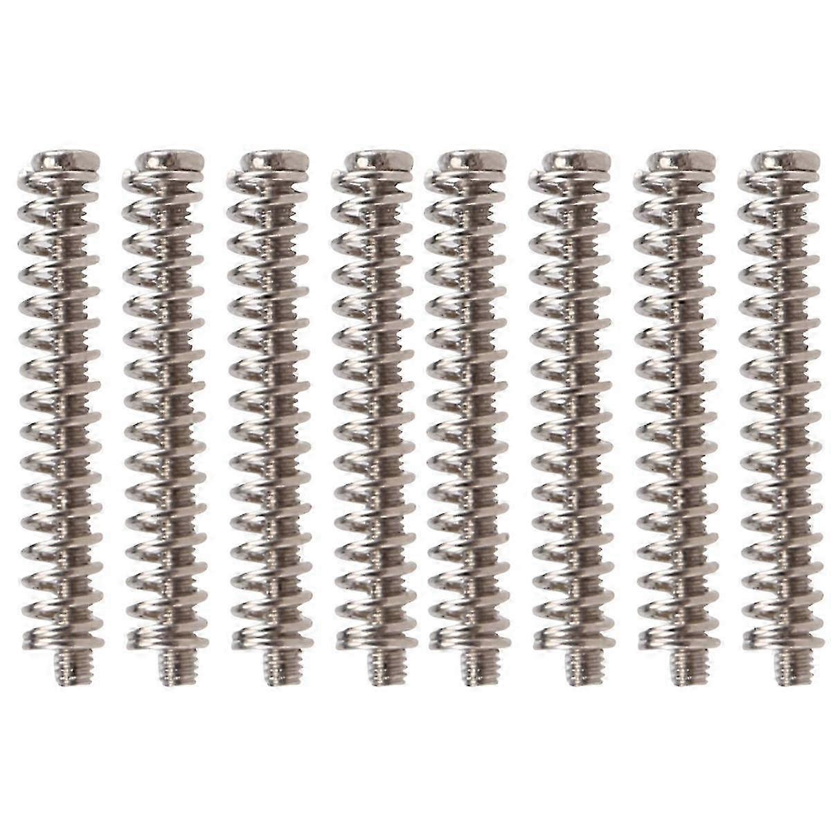 8 Pcs M2.5x32MM Electric Guitar Humbucker Pickups Adjust Height Screw and Spring - Pitch 0.4mm - Silver