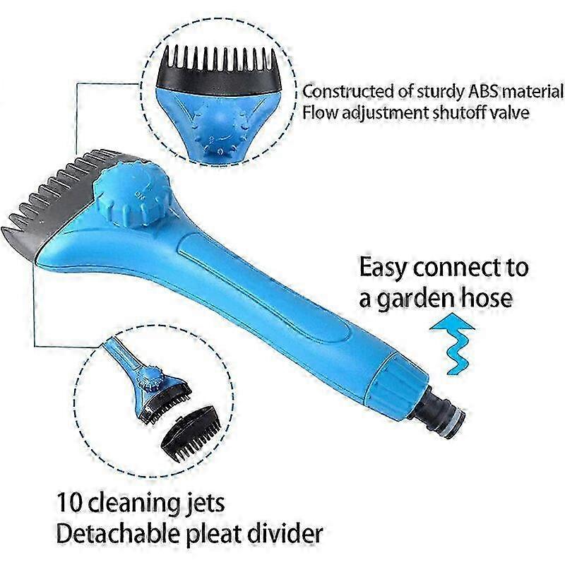 1 piece Swimming Pool Filter Cleaner Clean Brush, Swimming Pool and Spa Filter Cartridge Cleaning Tool Handheld Filter Jet Cleaner with Adjustment Kno