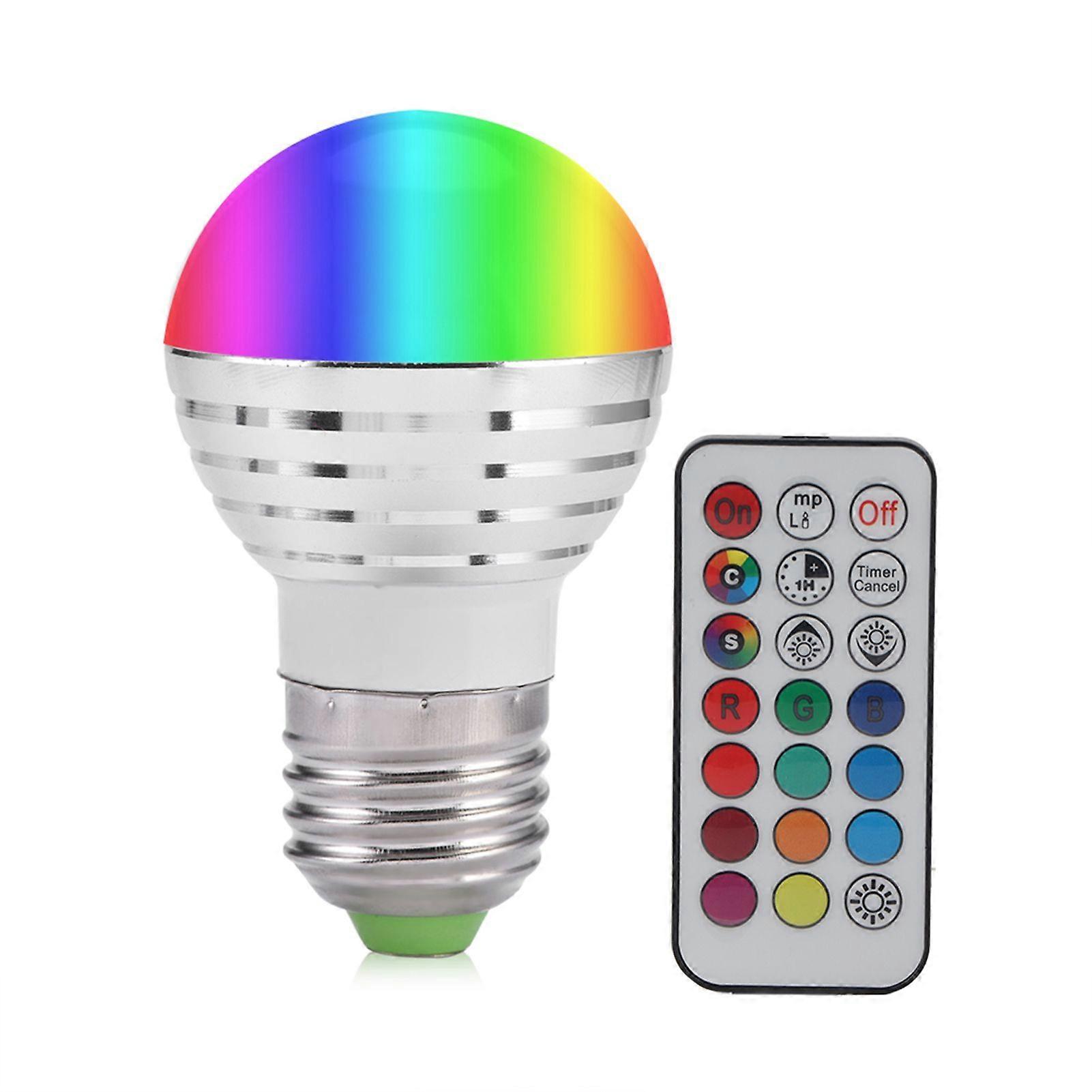 E27 3W RGB LED Color Changing Candle Light Lamp Bulb  Remote Control Kit