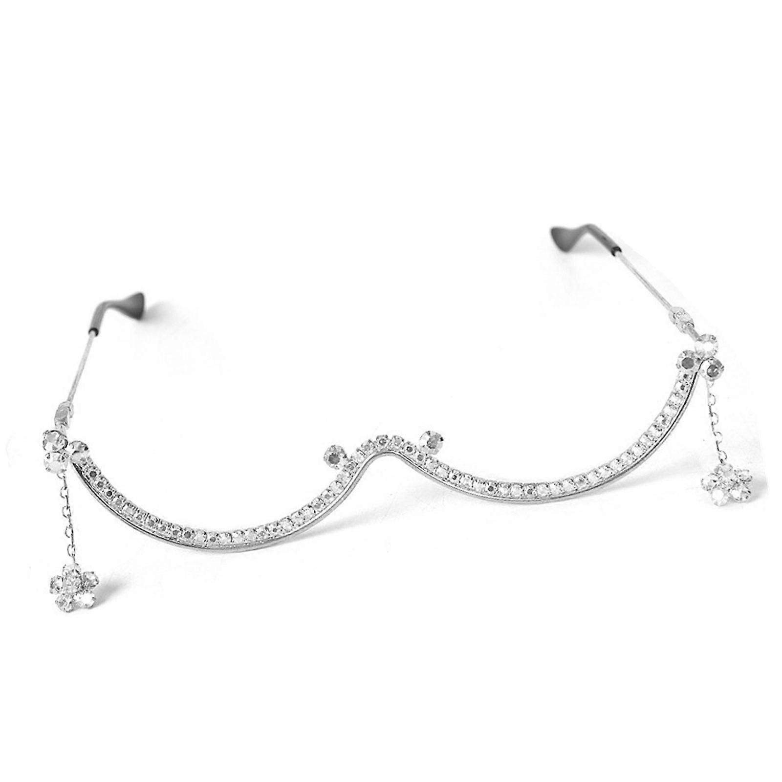 Contemporary Rhinestones Embellished Metal Eyeglass Frame Lightweight Design For Elegant Style And Practical Wear Multicolor