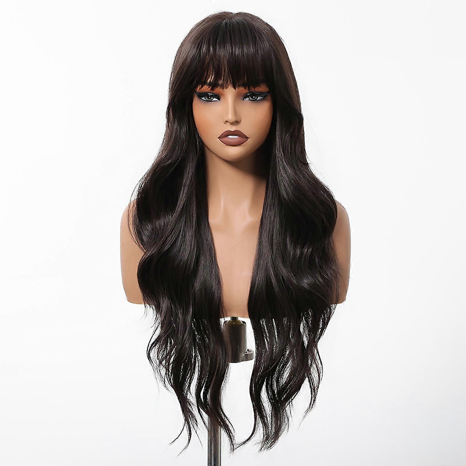 Natural Elegance: Wavy Brown Silky Top Glueless Wig for Women – Quick to Wear