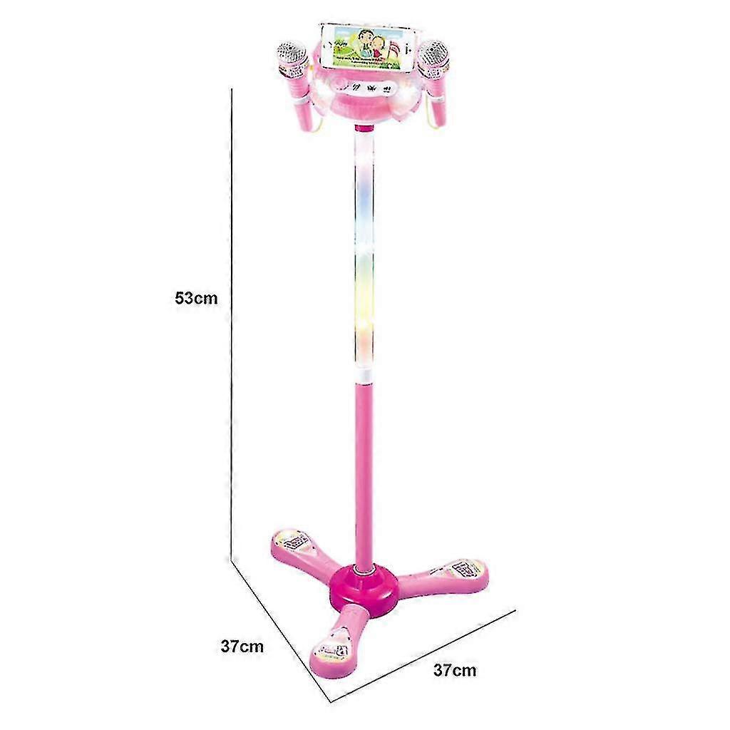 Children's Karaoke Music Toy Set with LED Lights and Adjustable Microphone Angle and Height