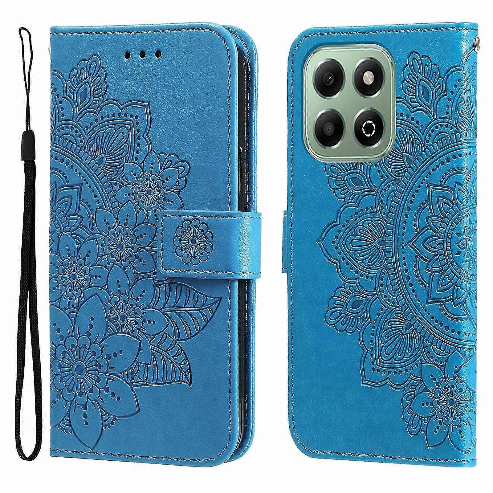 PU Leather Wallet Case with Floral Design and Stand Function for 4G Smartphones