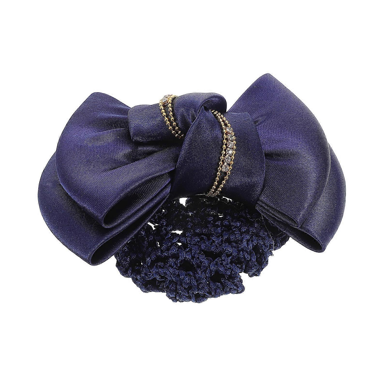 Employee Hair Bun Net Clip Cover for Work with Fabric and Rhinestones