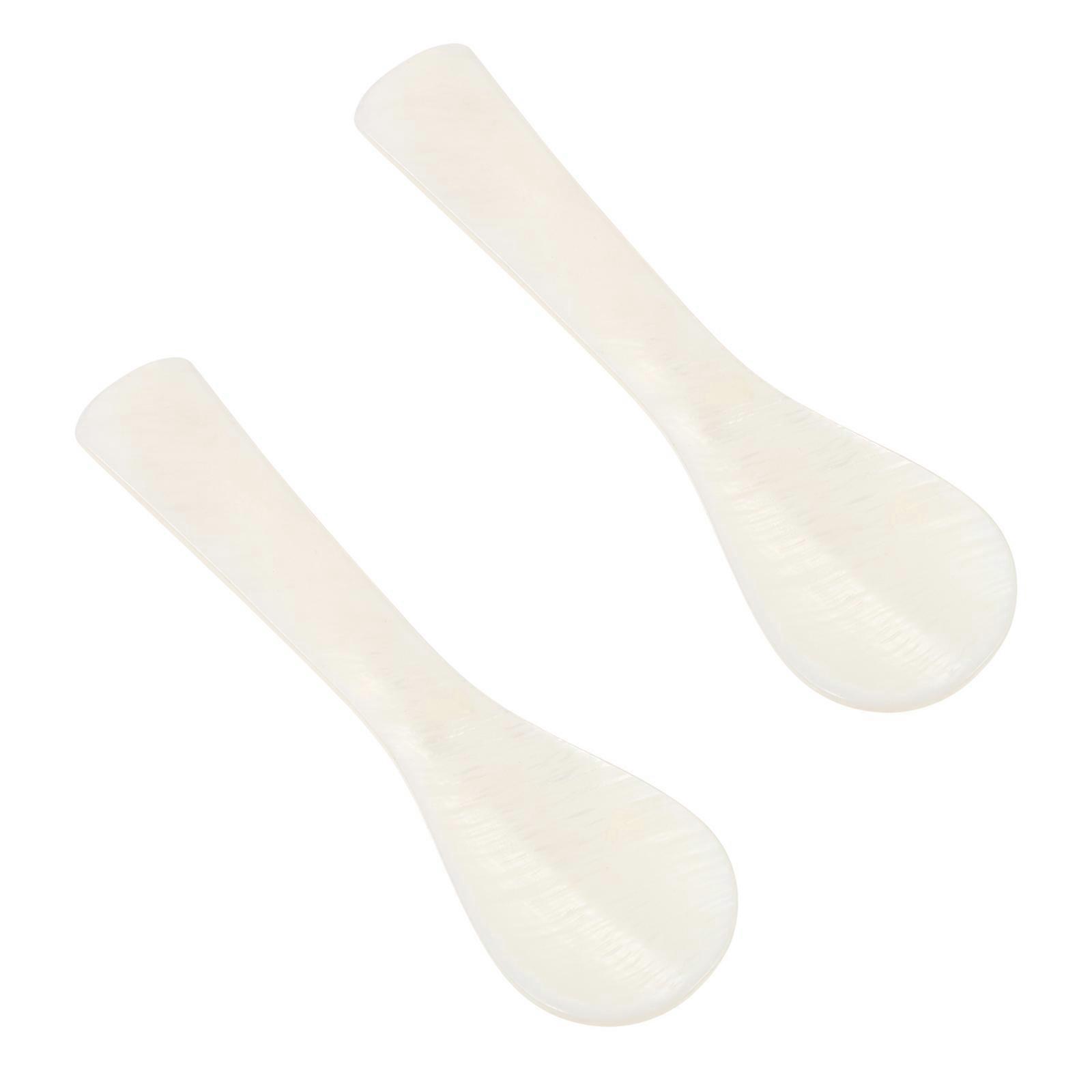 Shell Spoons for Coffee and Dessert Made of Synthetic Material Beige Color Safe to Use