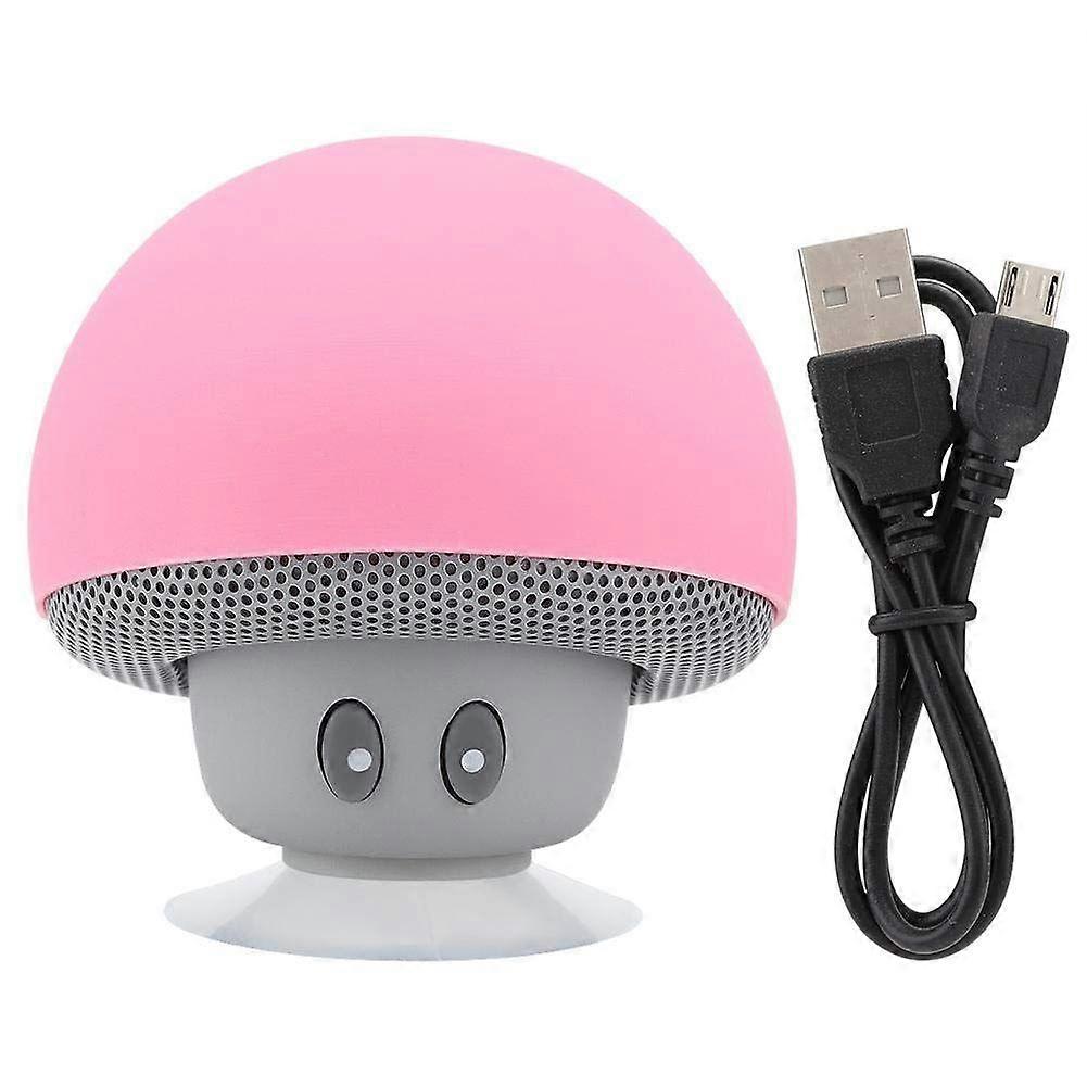 Bluetooth Speaker Mini Portable Speaker Mushroom Subwoofer with Suction Cup Function(Pink)