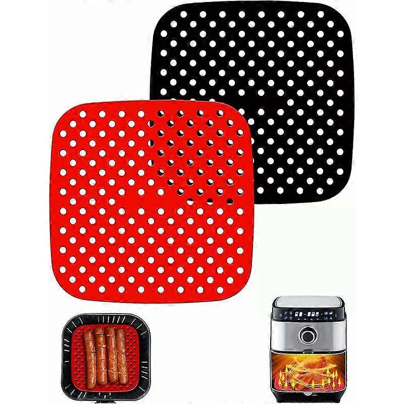 Air Fryer Mat 2 Pcs Air Fryer Accessories, 8.5 Inch Perforated Square Liner,