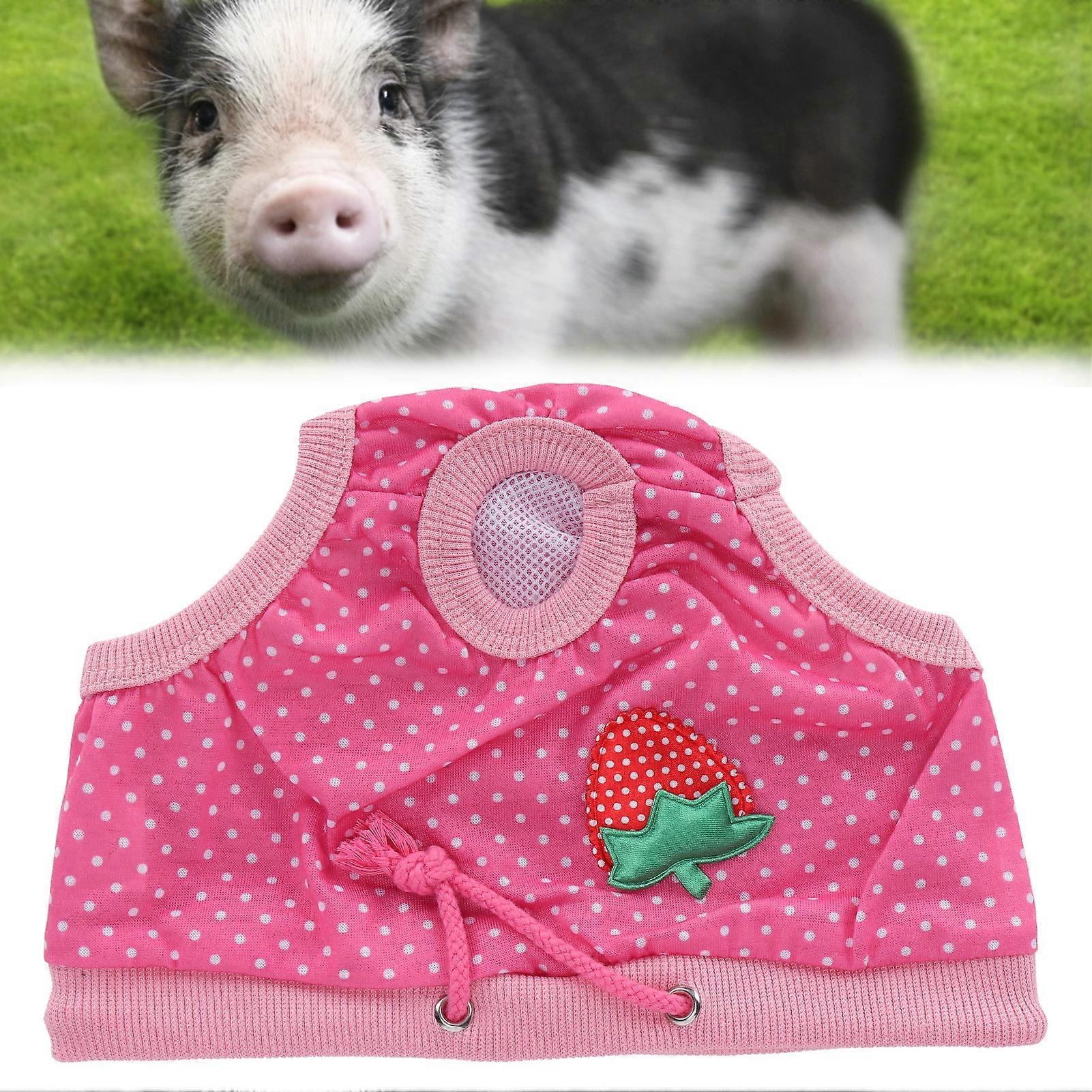 Pet Pigs Physiological Pants Strawberry Pattern Pink Small Reusable Diapers