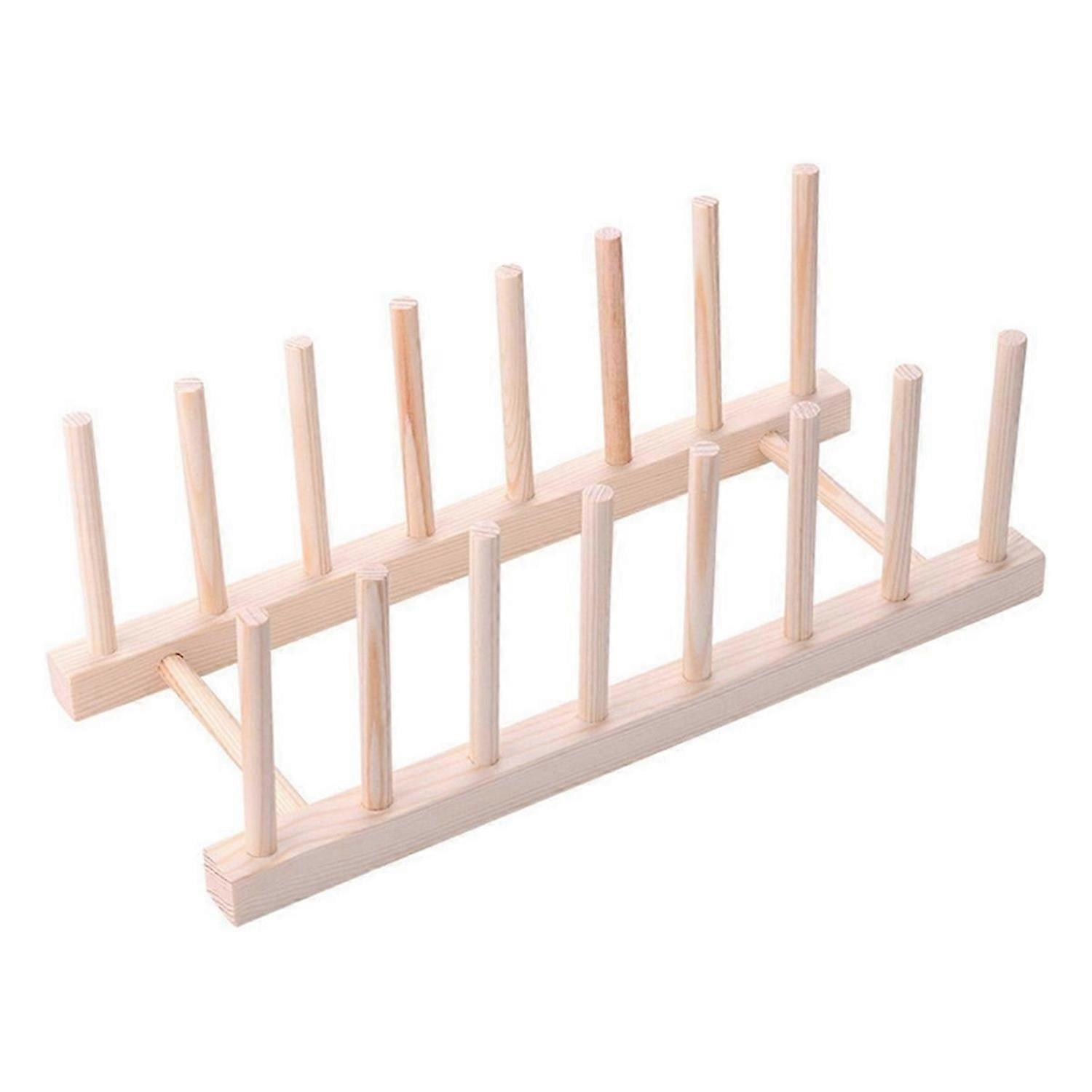 Tableware Drain Rack, Plate Rack, Cutting Board Wooden Drying Rack