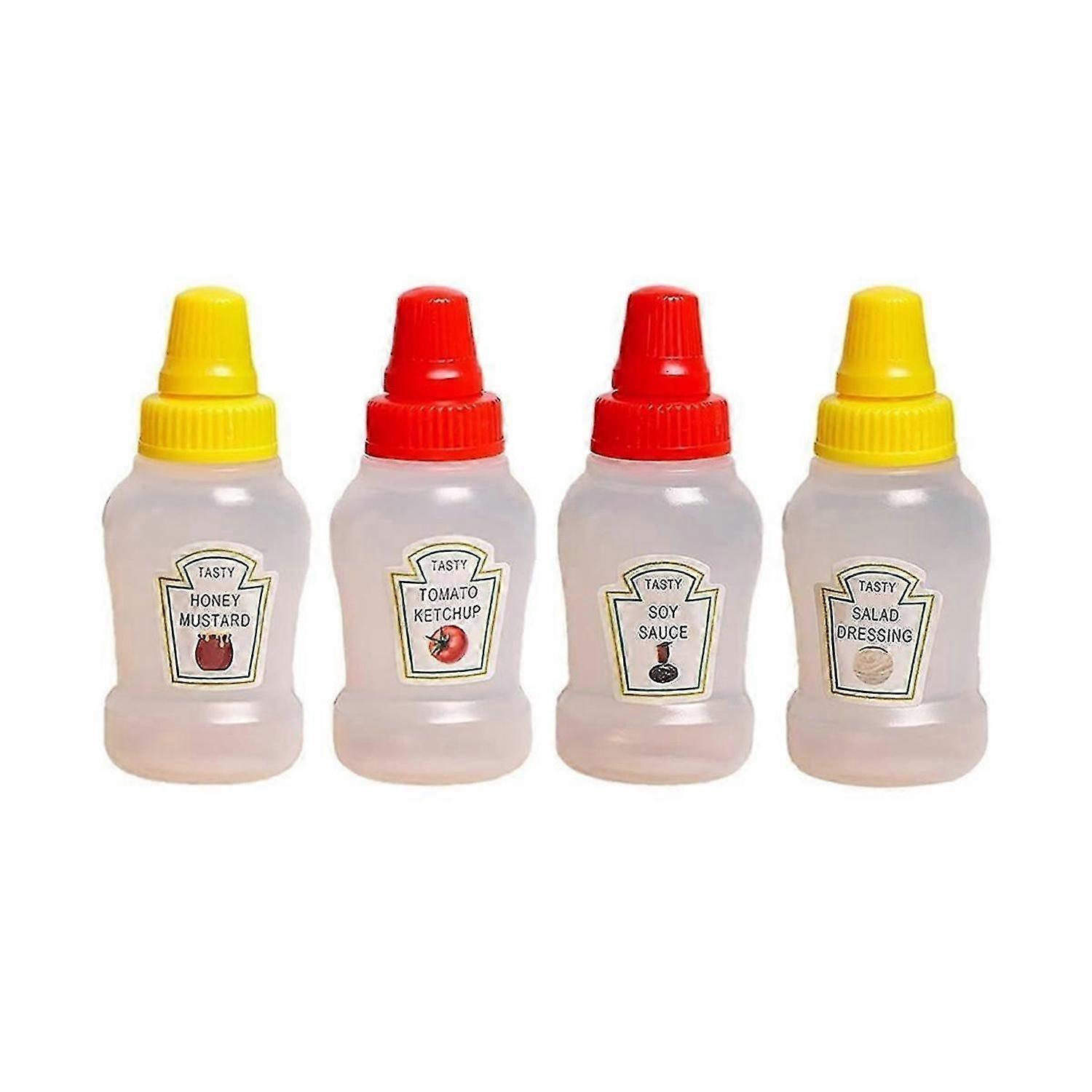 Mini Ketchup Bottles for Bento Box Accessories, Mini Condiment Bottles Plastic Bottles Containers Empty Ketchup