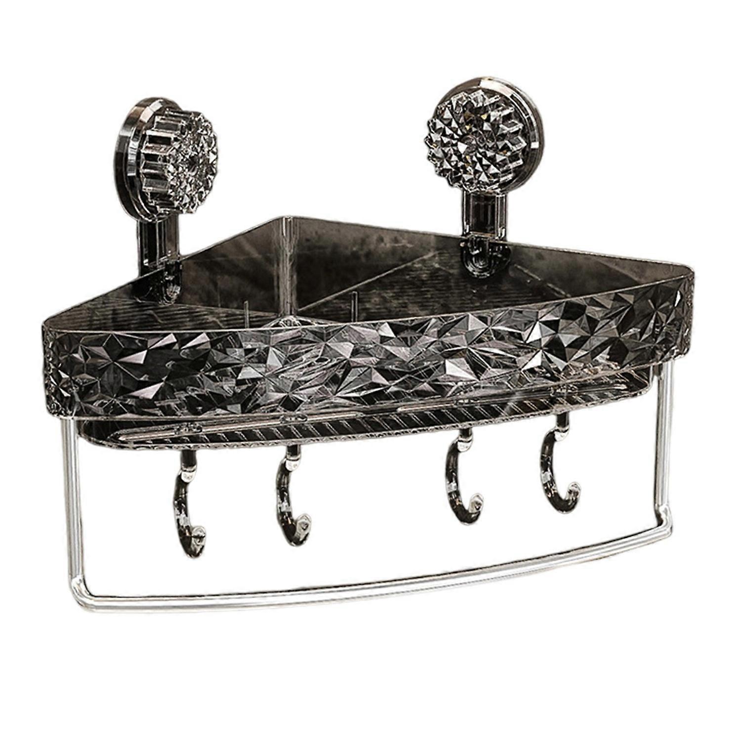 Suction Cup Corner Wall Shelf Storage Rack Strong Load-bearing Large Capacity Easy to Install