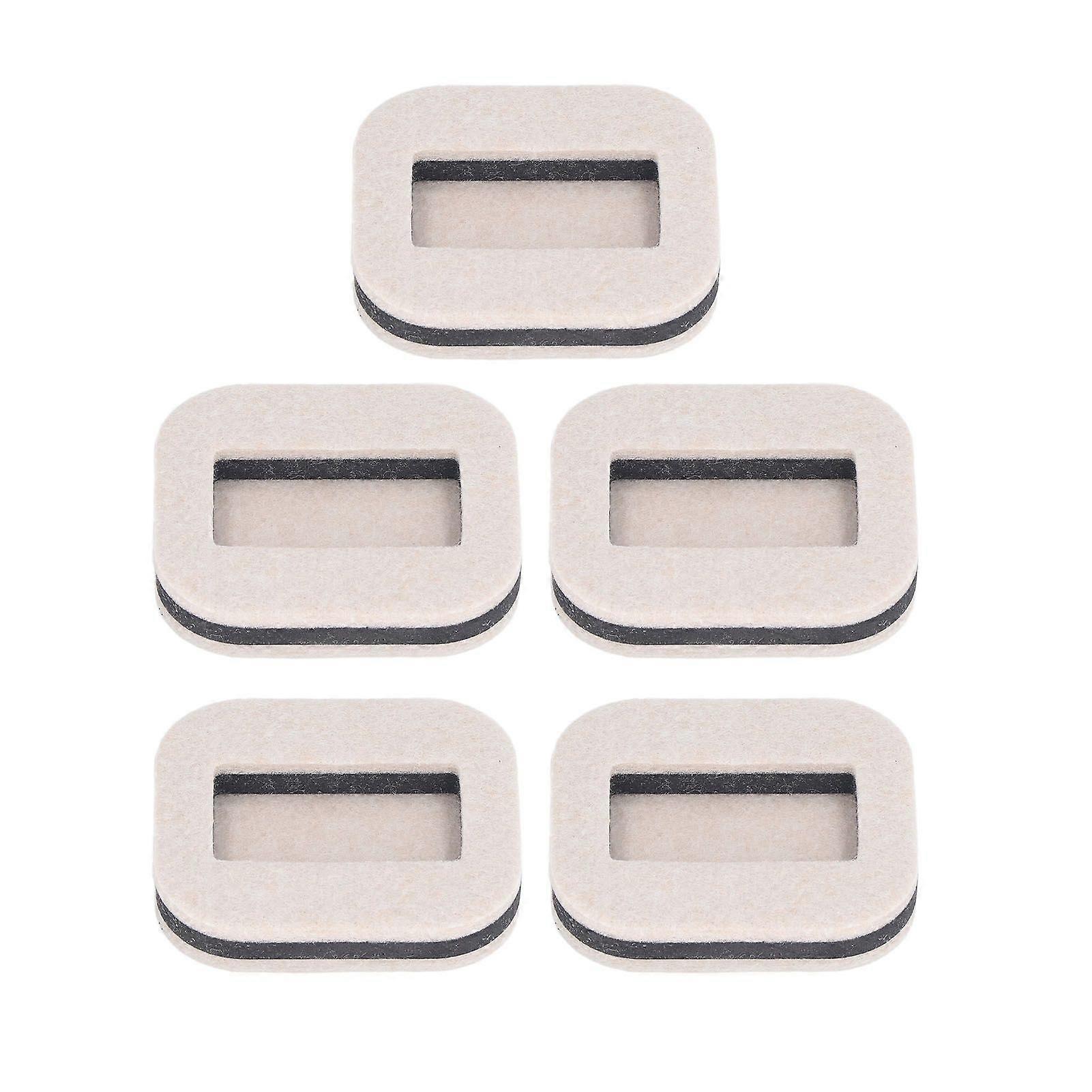 5 Pcs Felt Caster Cup Rectangle Concave Office Chair Roller Fixing Pad Furniture Wheel Caster Cup for Hardwood Bean Color