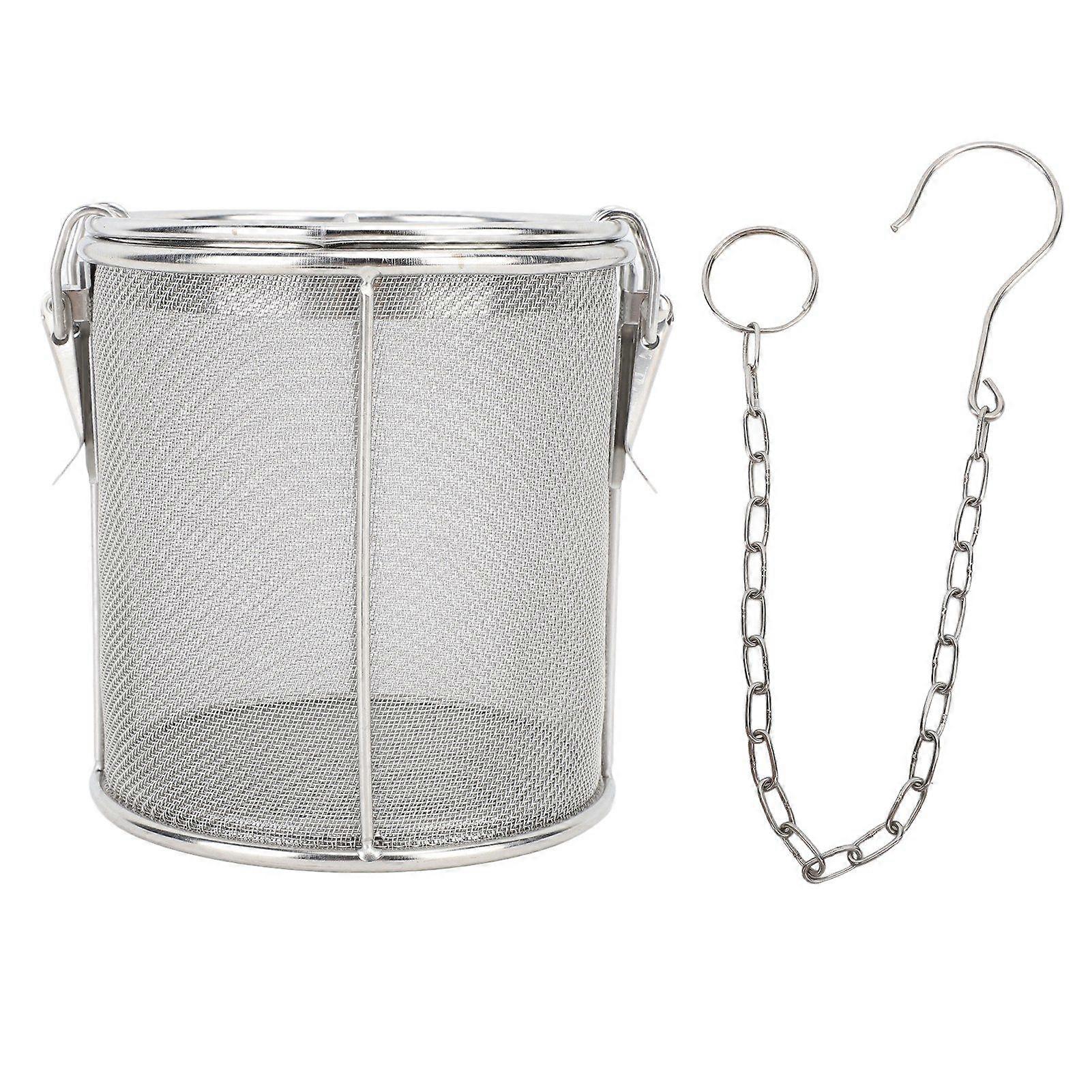 Stainless Steel Spice Seasoning Strainer Spice Filter Tea Strainer with Extended Chain Hook Fine Mesh for Home Kitchen L