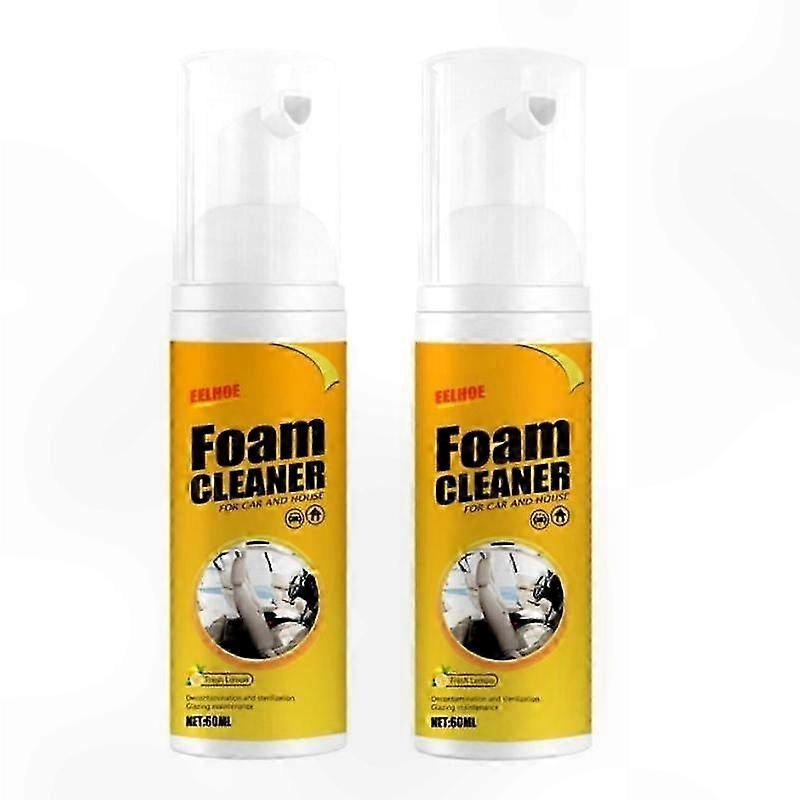 Multi-Purpose Foam Cleaner for Vehicle Interior Deep Clean 2 Bottles 60/100ml Non-Toxic and Gentle Solution