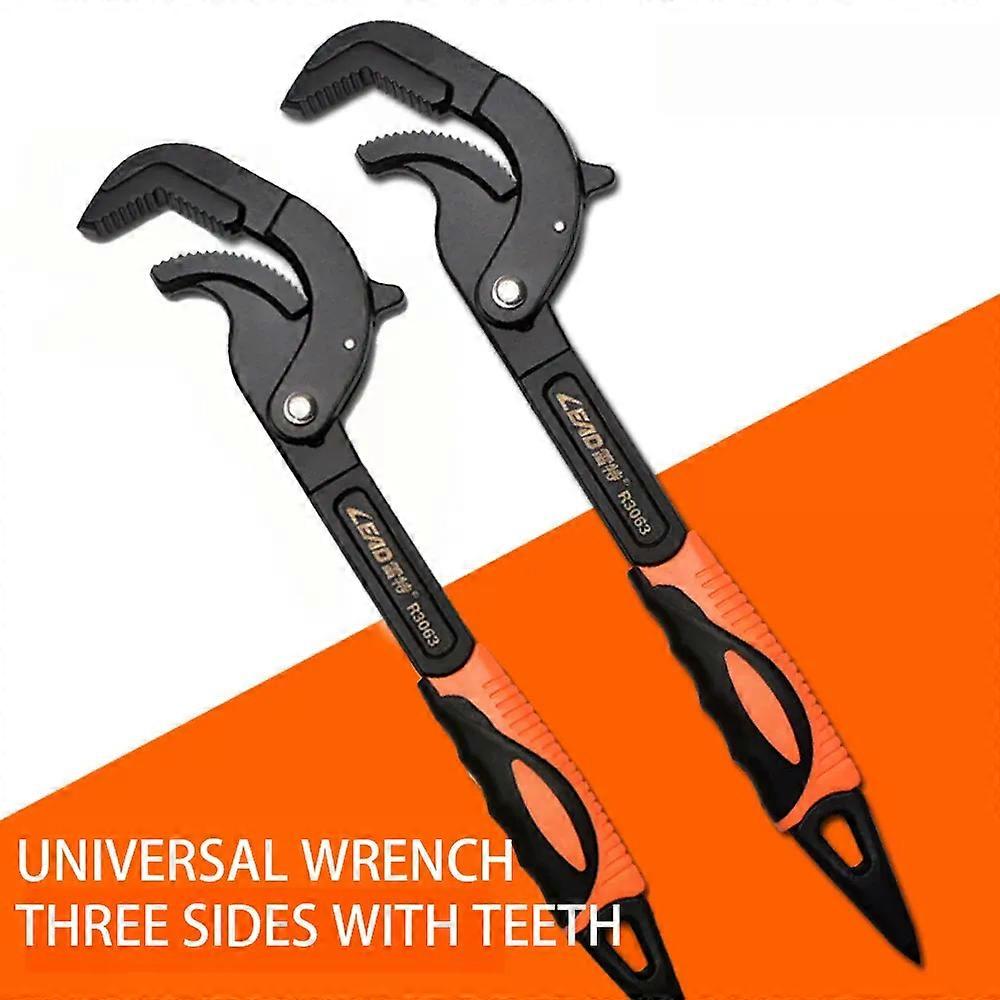 1PC 14-30mm Universal Key Pipe Wrench Open End Spanner Carbon Steel Snap Grip Plumber Multifunction Hand Tool
