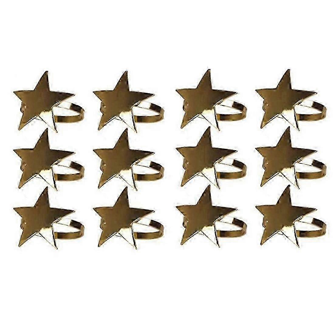12 Pcs Five-Pointed Star Napkin Ring,Christmas Napkin Ring Suitable for Holiday Parties,Dinners,Wed