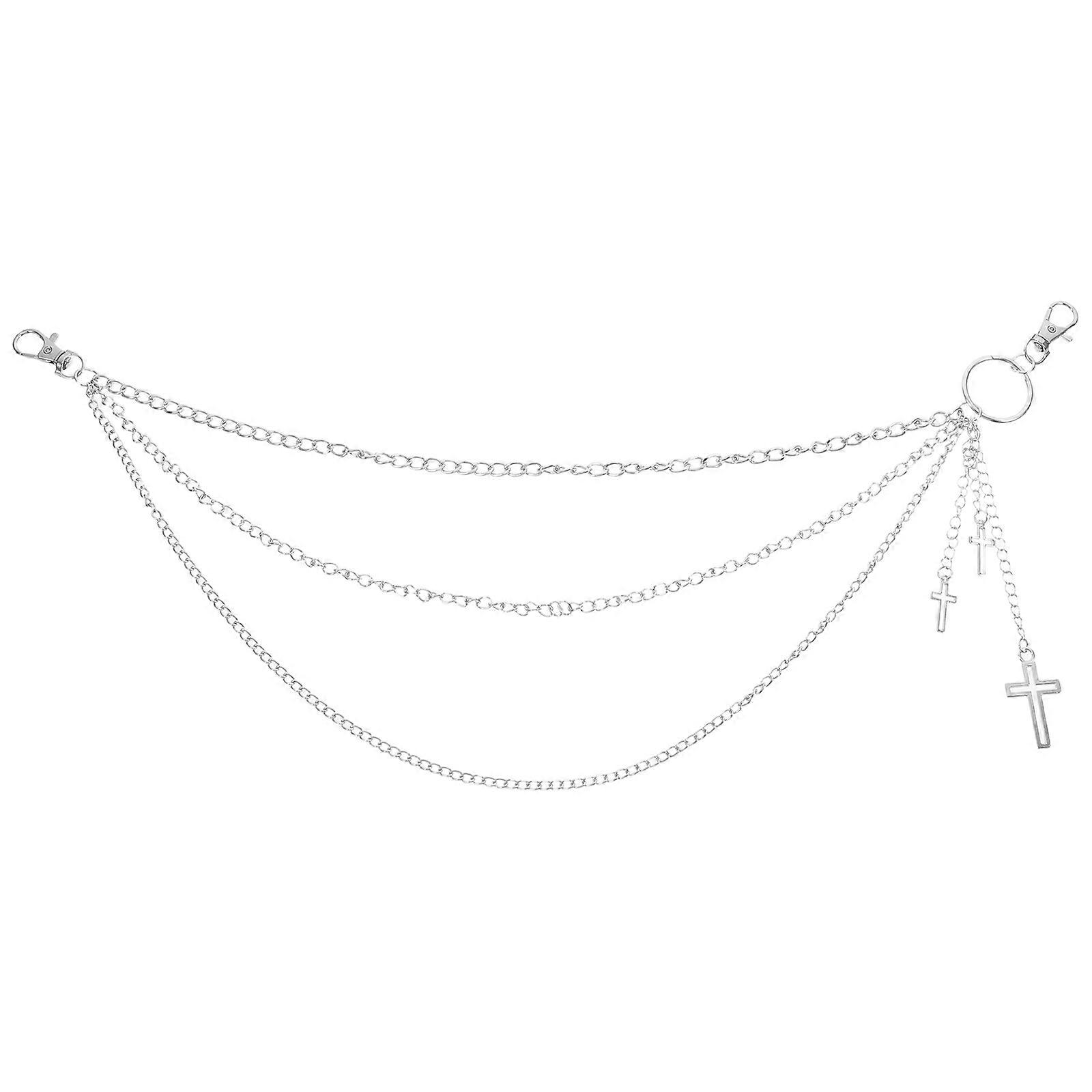 Hip Chain Cross Waist Chain for Men Women Featuring 4Pcs Layered Design