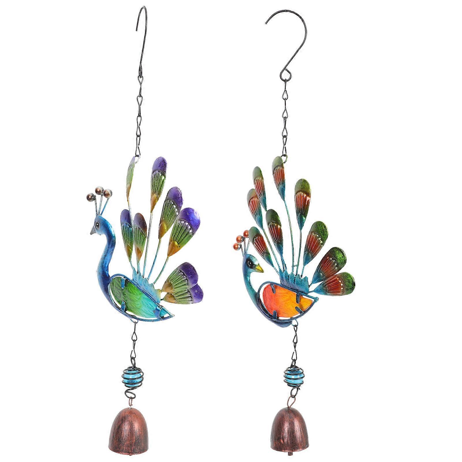 Assorted Color Birds Wind Chimes Iron Wind Chimes for Decoration 4Pcs