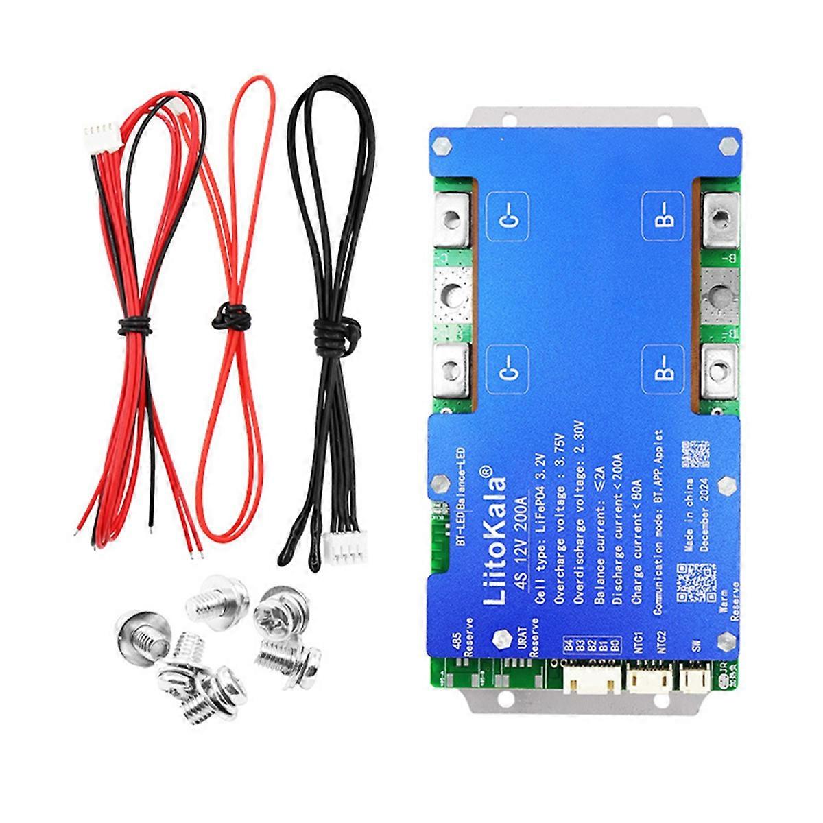 12V 200A 4S with Built-in Bluetooth UART Communication and Passive Heat Balancing for Automotive St