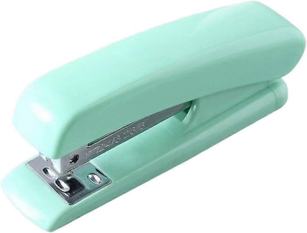 No. 12 Macaron Color Stapler Small Fresh and Labor-Saving Stapler Student Office Multi-Functional Medium Stapler, Mint Green
