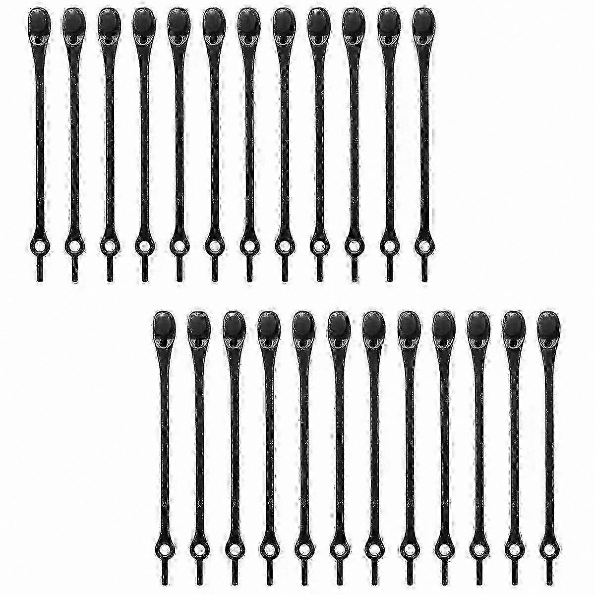 Silicone No-Tie Elastic Shoelaces, 24-Pack for Running Shoes, Waterproof Design, Black Color