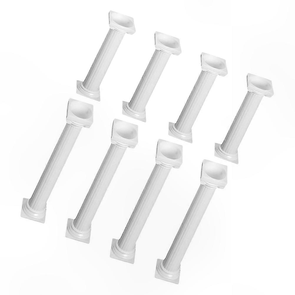 Vintage White Pillar Cake Stand Set for Wedding, 8pcs Easy-to-Assemble Stable Display Stands