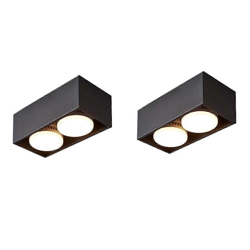 Ceiling Down Lighting Nordic Minimalist AntiGlare Downlight Black Finish 2Pack 2x7W Warm Light